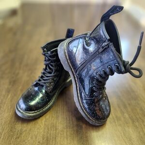 Dr. Martens Kids Black Glitter Boots